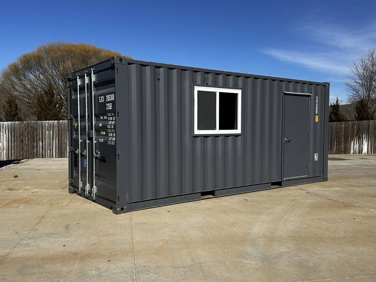 20 ft Slate Gray Shiplap Container Office, photo 2