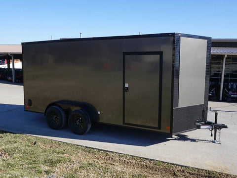 7 × 16 ft V-Nose Enclosed Trailer, photo 1