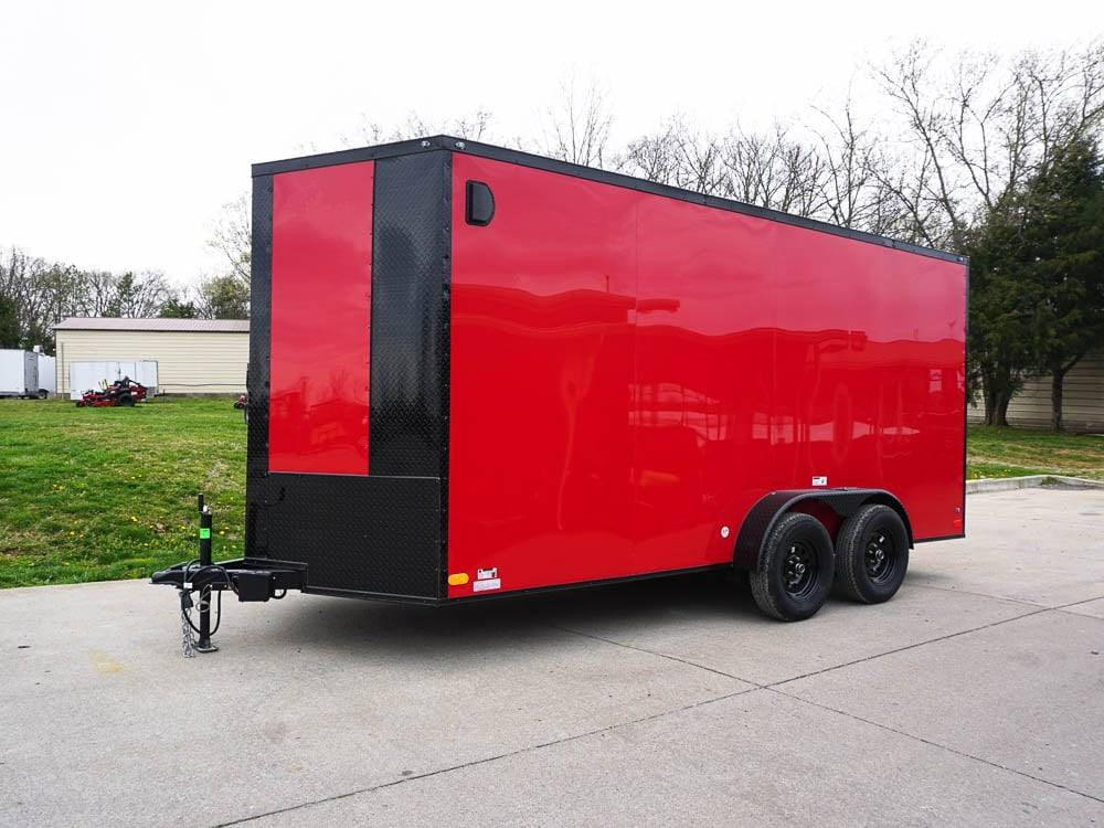 7 × 16 ft V-Nose Enclosed Trailer, photo 1